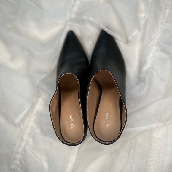 Women's Size 10 Black Leather Mules  from Joe's 3.5" Block Heel - Picture 3 of 8